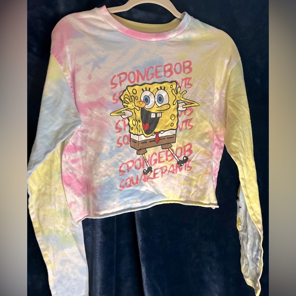 SpongeBob crop top; long sleeve